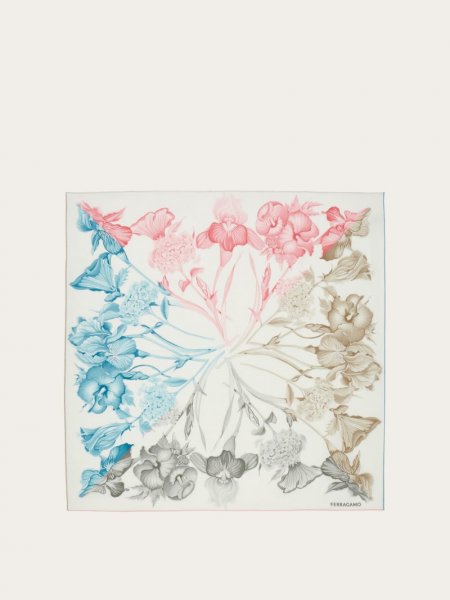 Ferragamo | Women's Hydrangea Print Silk Scarf - Pastel