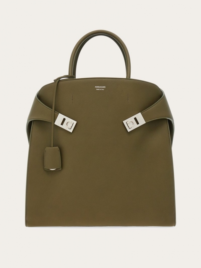 Ferragamo | Women's Hug Tote Bag - Olive Green