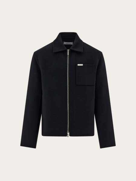 Ferragamo | Men's Cashmere-Blend Blouson - Black