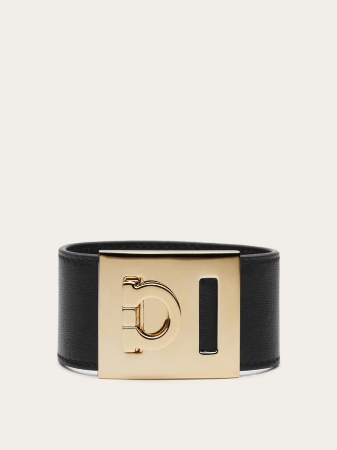 Ferragamo | Women's Gancini Bracelet - Black (Size 17)