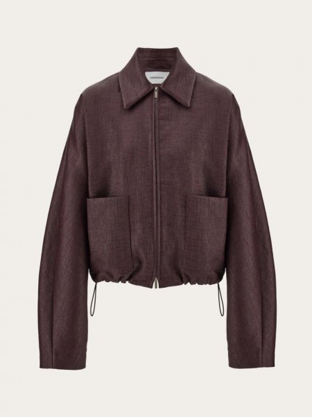 Ferragamo | Women's Cropped Bomber - Oxblood