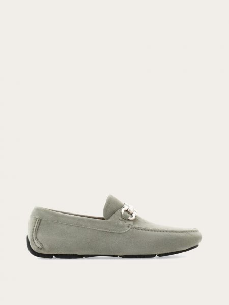 Ferragamo | Men's Driver With Gancini Ornament - Ash Grey