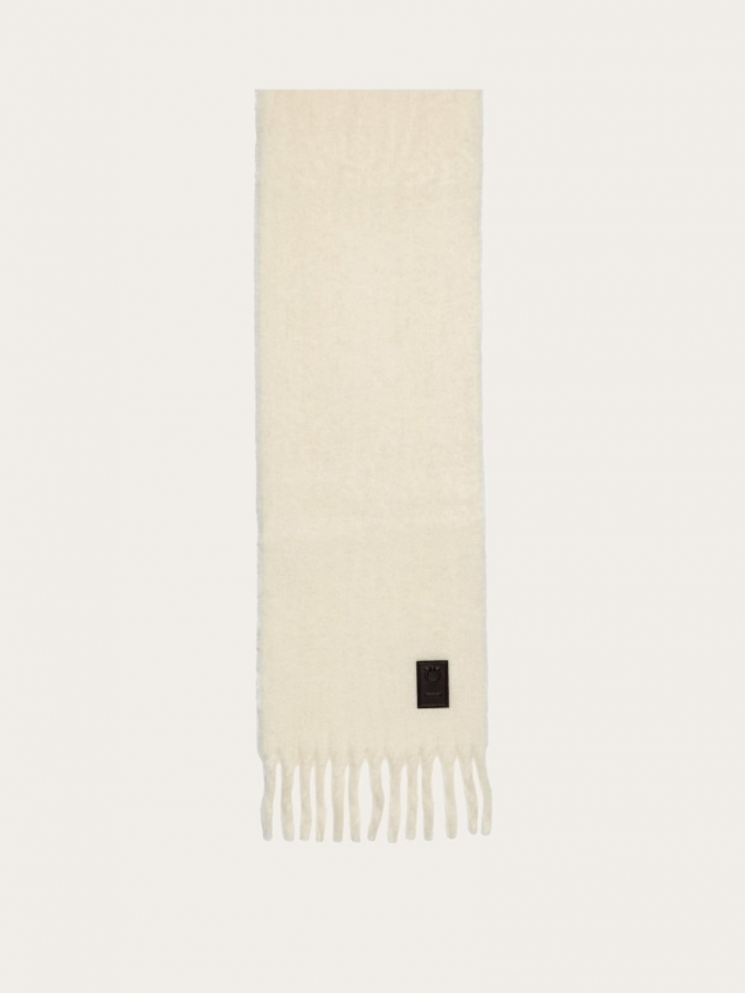 Ferragamo | Women's Double Scarf With Fringing - Mascarpone