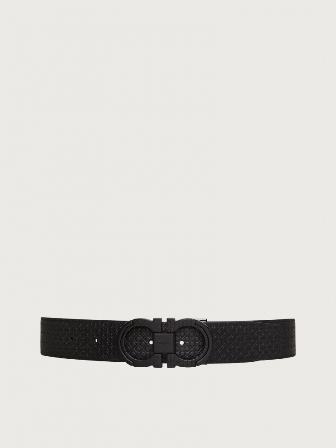 Ferragamo | Men's Reversible And Adjustable Gancini Belt - Black