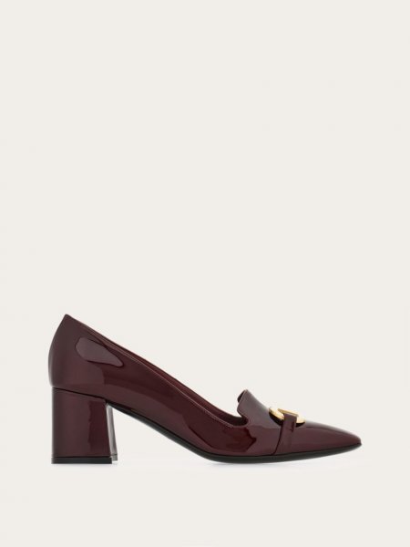 Ferragamo | Women's Pump With Gancini Ornament - Burgundy