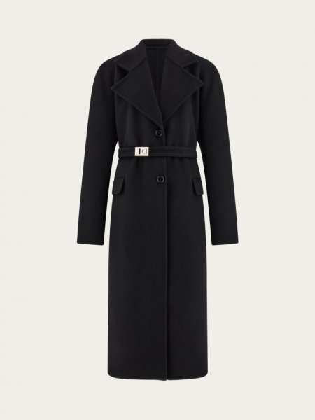 Ferragamo | Women's Single Breasted Coat - Black