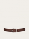 Ferragamo | Men's Reversible And Adjustable Gancini Belt - Cocoa/Black