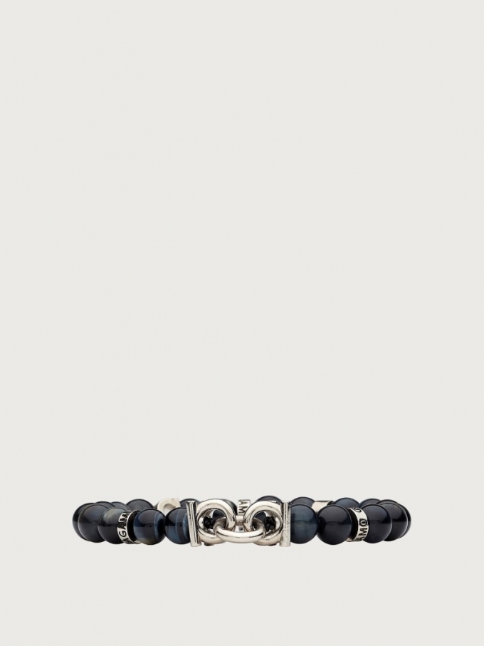 Ferragamo | Men's Elasticated Bracelet With Gancini - Multicolor (Size 19)