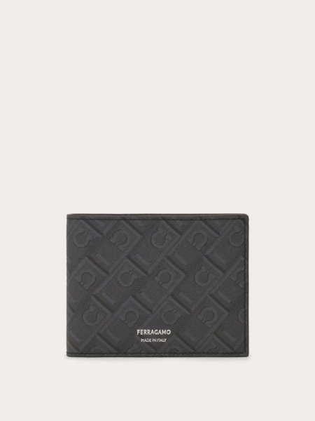 Ferragamo | Men's Monogram Wallet - Black/Grey