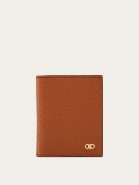 Ferragamo | Men's Gancini Credit Card Holder - Cognac