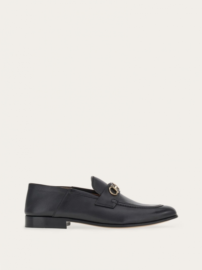 Ferragamo | Women's Mule Loafer With Gancini Ornament - Black