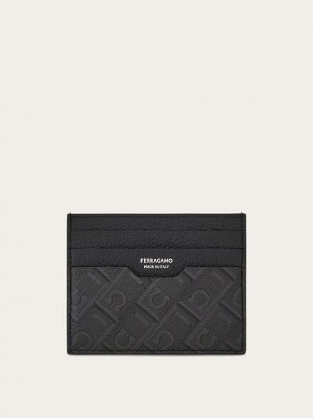 Ferragamo | Men's Credit Card Holder - Black/Grey