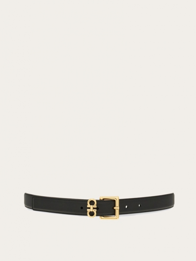 Ferragamo | Women's Double Gancini Fixed Belt - Black