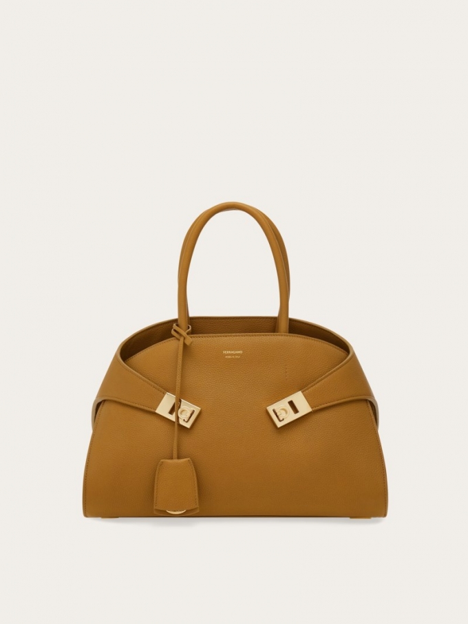 Ferragamo | Women's Hug Handbag - Burnt Ocher