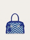 Ferragamo | Women's Hug Handbag - White/Lapis Lazuli