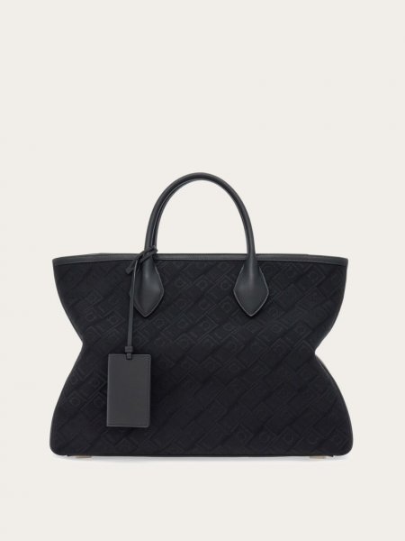 Ferragamo | Women's Jacquard Tote Bag - Black