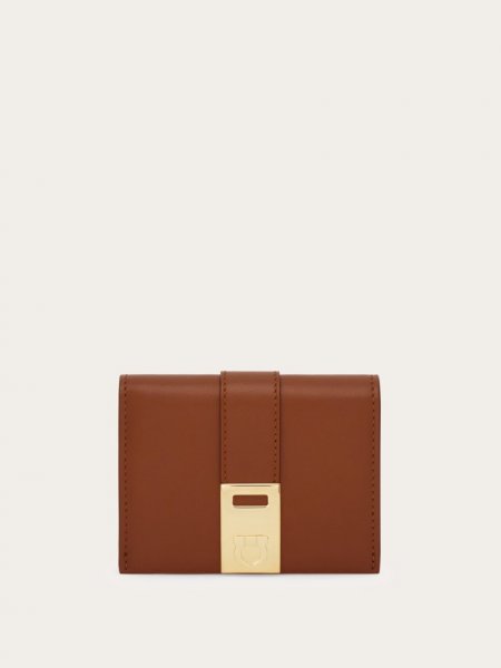 Ferragamo | Women's Hug Compact Wallet - Cognac