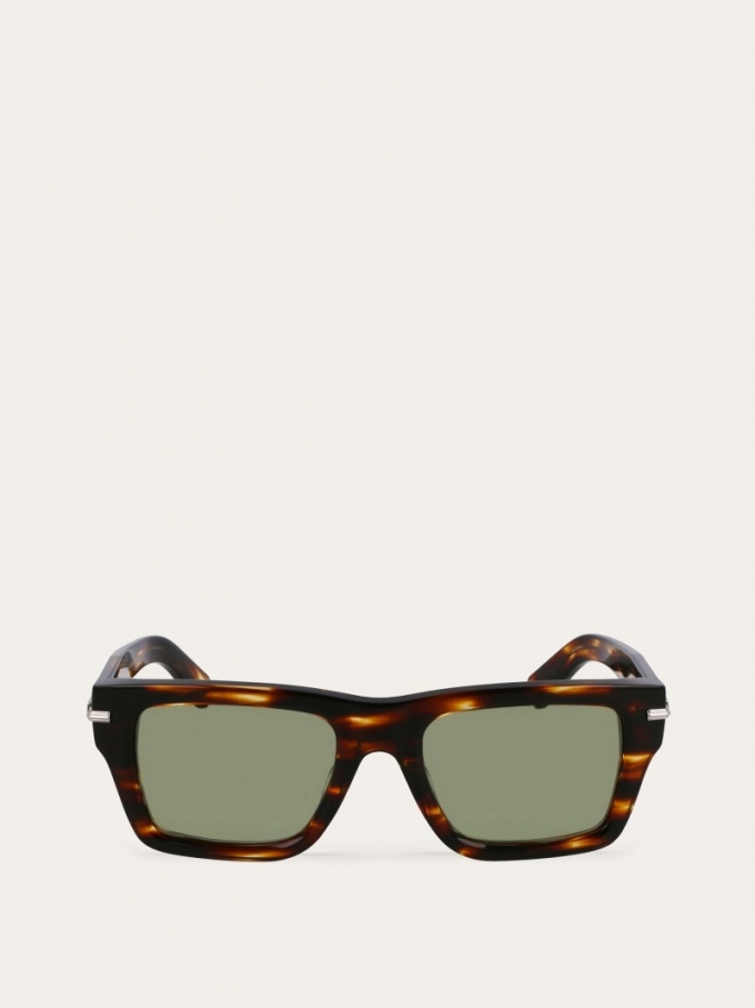 Ferragamo | Men's Sunglasses - Brown/Green