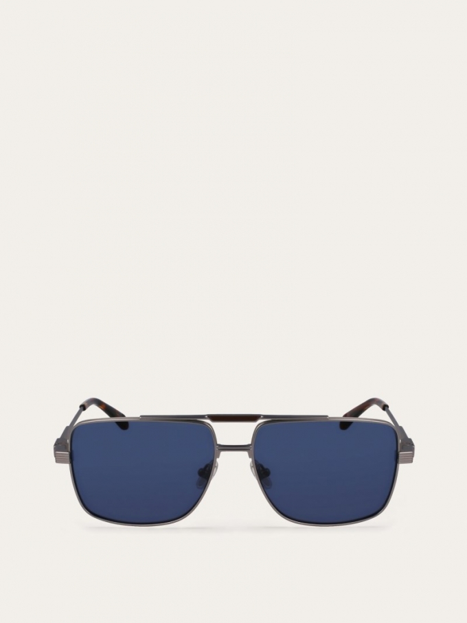 Ferragamo | Men's Sunglasses - Ruthenium/Blue