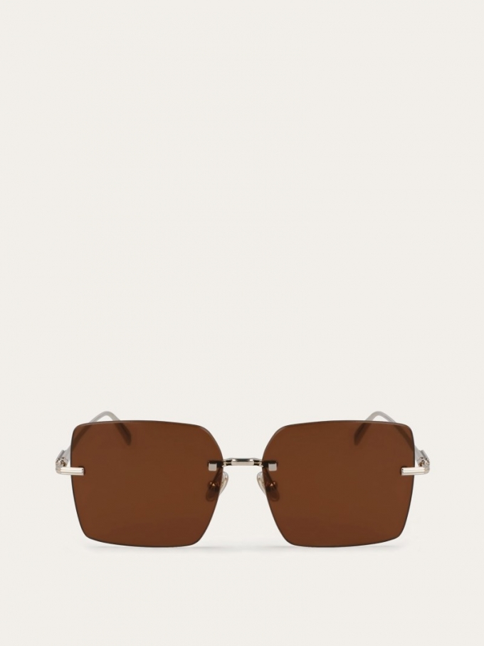 Ferragamo | Women's Sunglasses - Gold/Brown