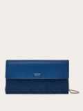 Ferragamo | Women's Wallet With Chain - Teal Blue/Denim