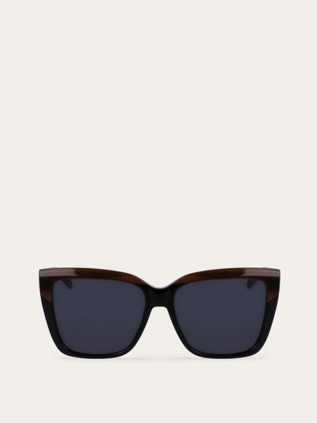 Ferragamo | Women's Sunglasses - Striped Brown/Black