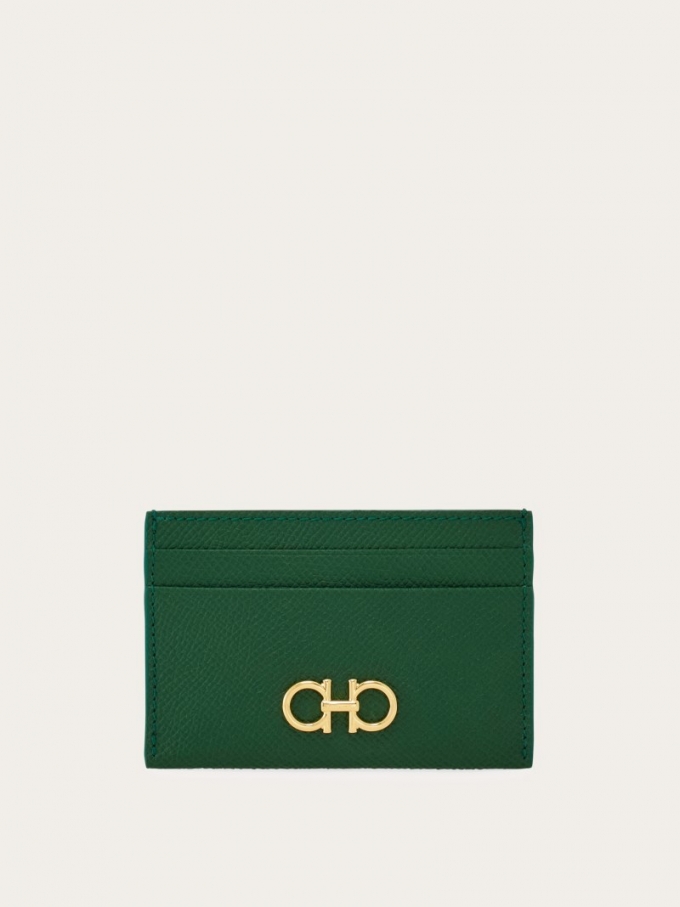 Ferragamo | Women's Gancini Credit Card Holder - Forest Green