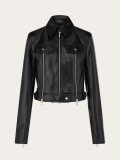 Ferragamo | Women's Biker Jacket With Vertical Zip Detail - Black