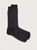 Ferragamo | Men's Medium Gancini Sock - Black/Navy Blue