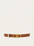 Ferragamo | Women's Reversible And Adjustable Squared Gancini Belt - Sella/Bone