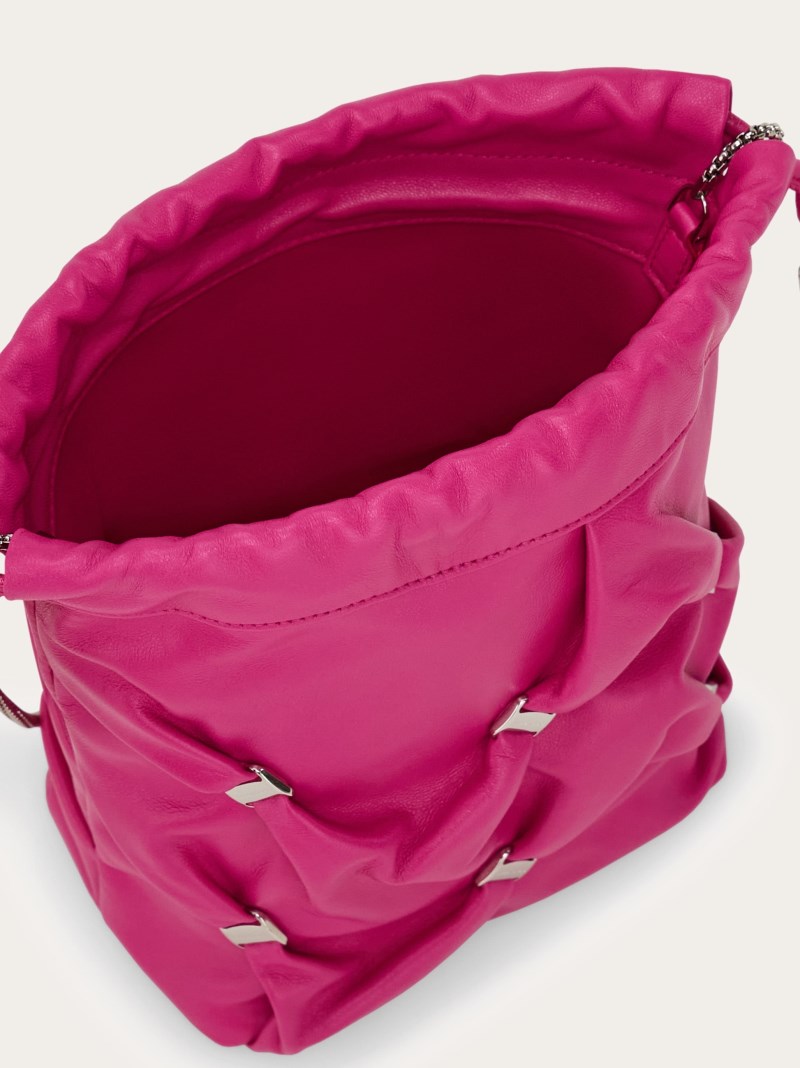 Ferragamo | Women's Mini Bucket Bag With Vara Bows - Cerise Pink