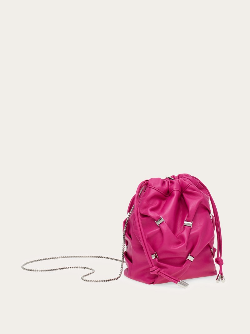 Ferragamo | Women's Mini Bucket Bag With Vara Bows - Cerise Pink