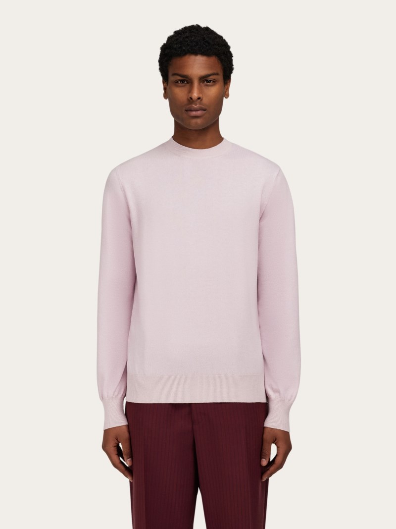 Ferragamo | Men's Crew Neck Sweater - Orchid Pink