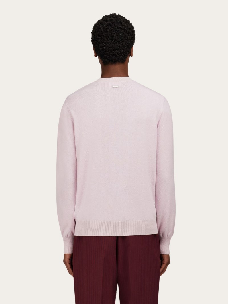 Ferragamo | Men's Crew Neck Sweater - Orchid Pink