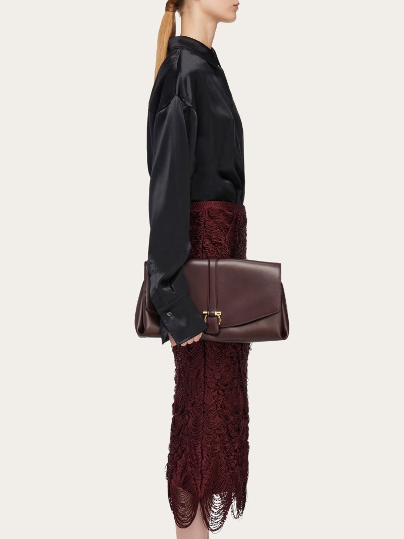 Ferragamo | Women's Front Flap Crossbody Bag - Oxblood