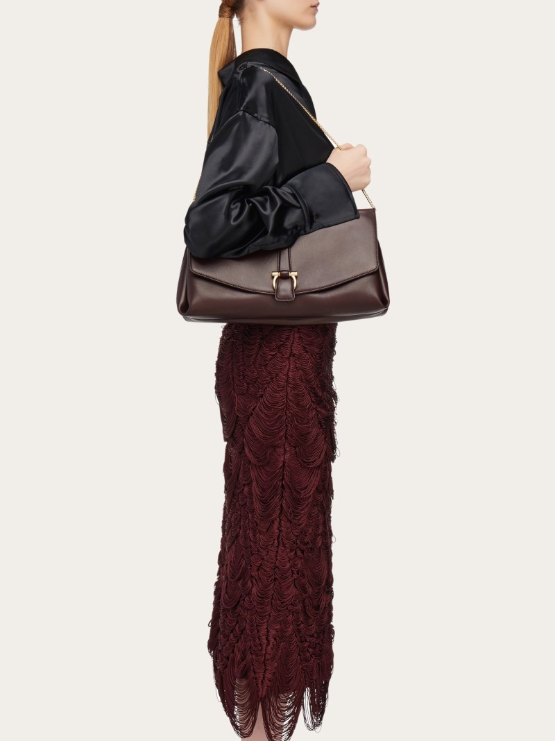 Ferragamo | Women's Front Flap Crossbody Bag - Oxblood