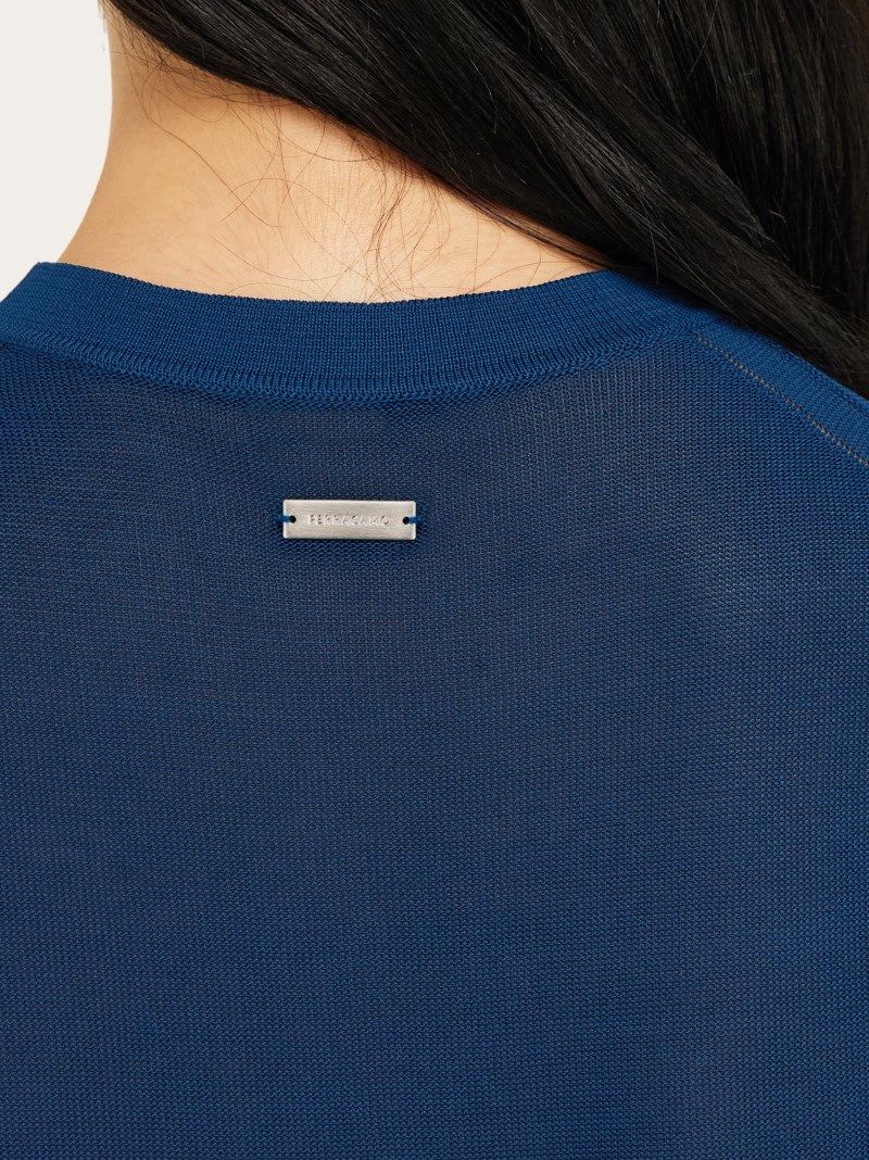 Ferragamo | Women's Sleeveless Knitted Top - Teal Blue