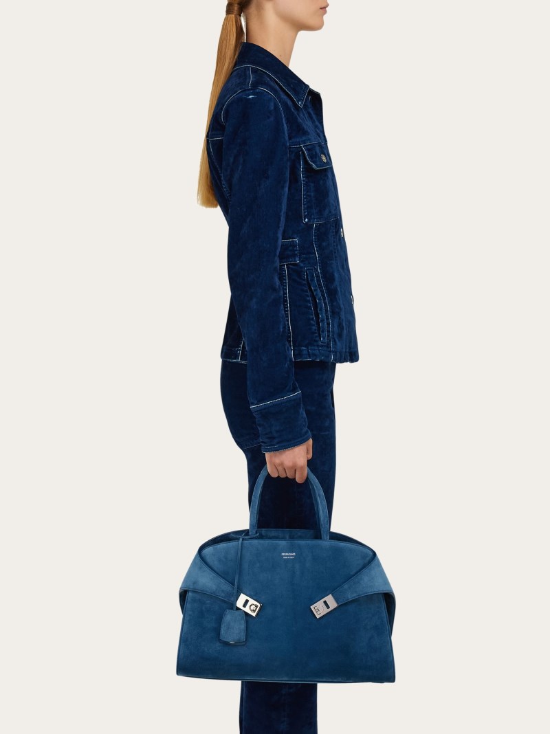 Ferragamo | Women's Hug Handbag - Teal Blue