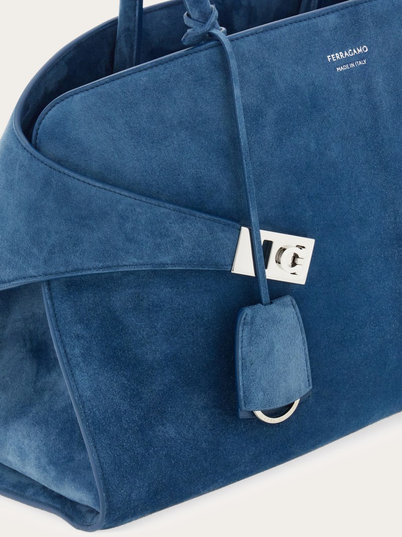 Ferragamo | Women's Hug Handbag - Teal Blue