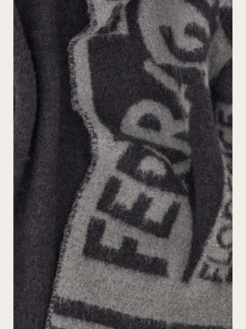 Ferragamo | Men's Venna Logo Scarf - Charcoal/Grey