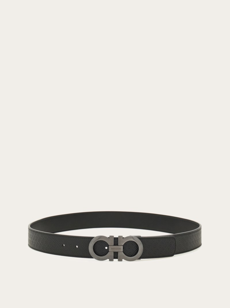Ferragamo | Men's Reversible And Adjustable Gancini Belt - Black