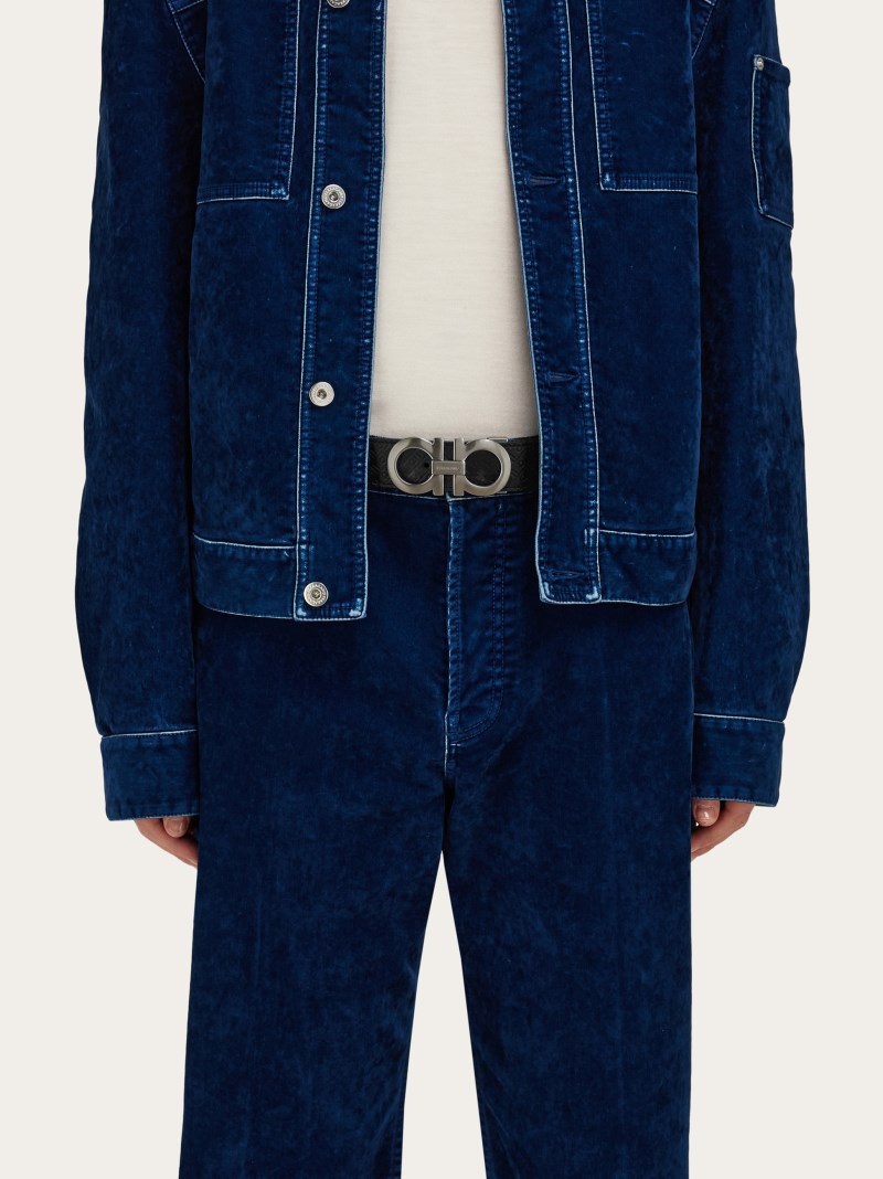 Ferragamo | Men's Reversible And Adjustable Gancini Belt - Black