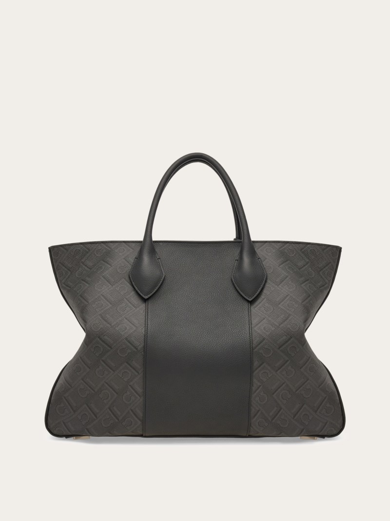 Ferragamo | Women's Bicolor Tote Bag - Black/Grey