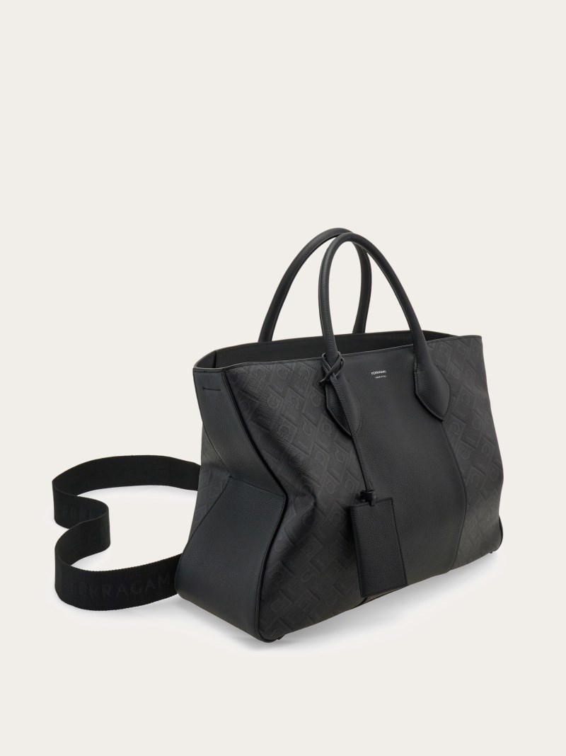 Ferragamo | Women's Bicolor Tote Bag - Black/Grey