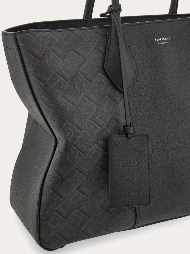 Ferragamo | Women's Bicolor Tote Bag - Black/Grey