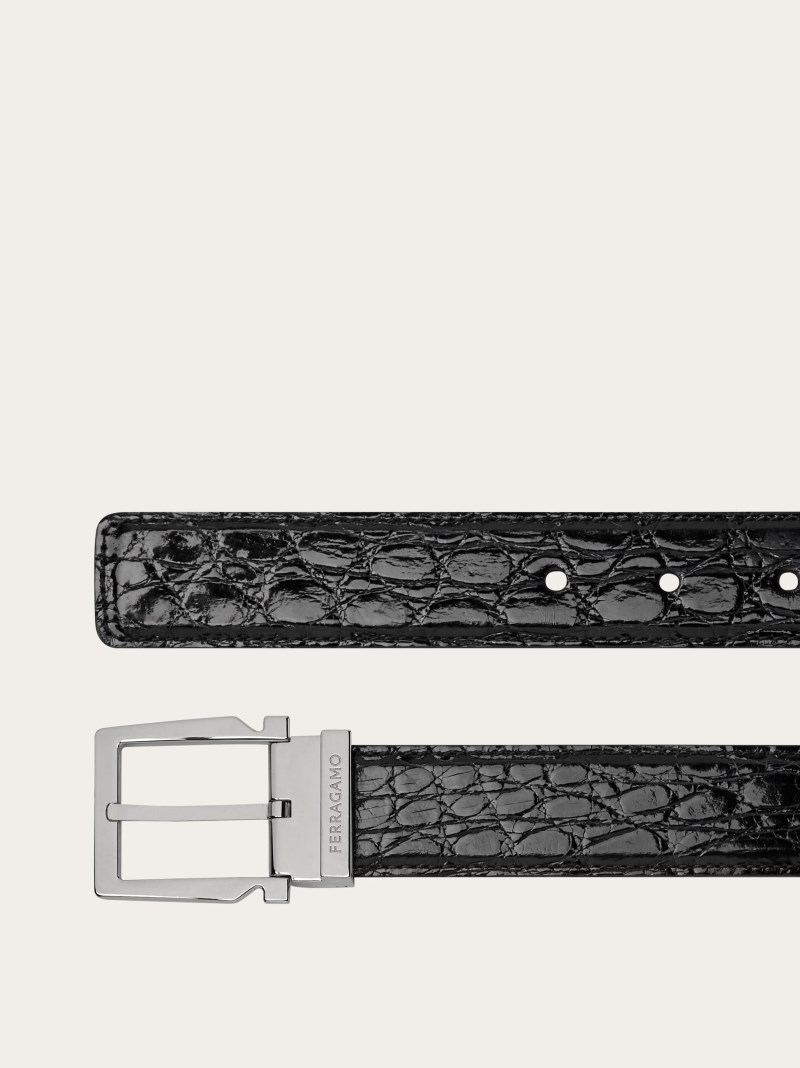 Ferragamo | Men's Adjustable Gancini Belt - Black