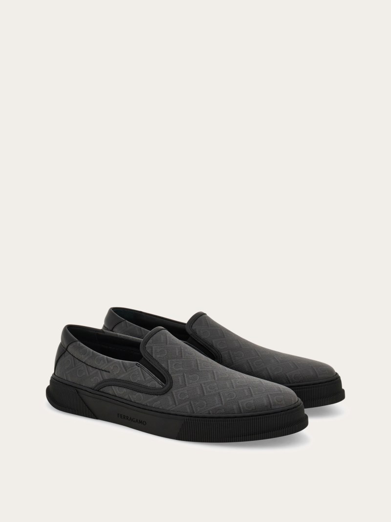 Ferragamo | Men's Slip On Sneaker - Black