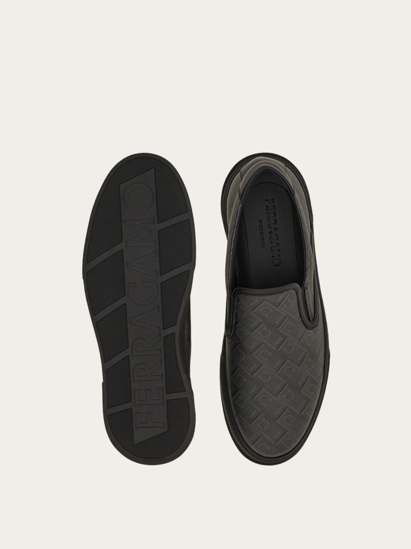 Ferragamo | Men's Slip On Sneaker - Black