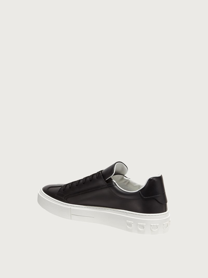 Ferragamo | Men's Gancini Sneaker - White/Black