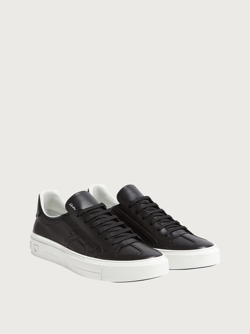 Ferragamo | Men's Gancini Sneaker - White/Black